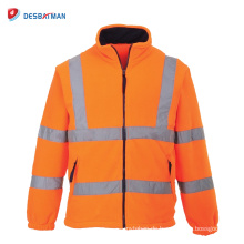 Orange Hallo Vis Fleece Jacke Sicherheit gefüttert Warm ANSI Klasse 3 reflektierende Reißverschluss Arbeit Uniform Coat OEM